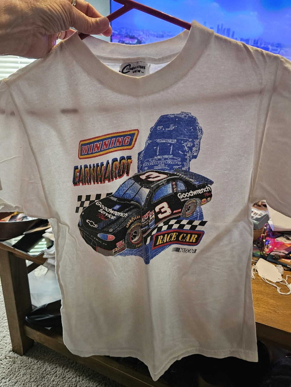 Champion Kids White Dale Earnhardt Jr. Winning Race Car Tee
